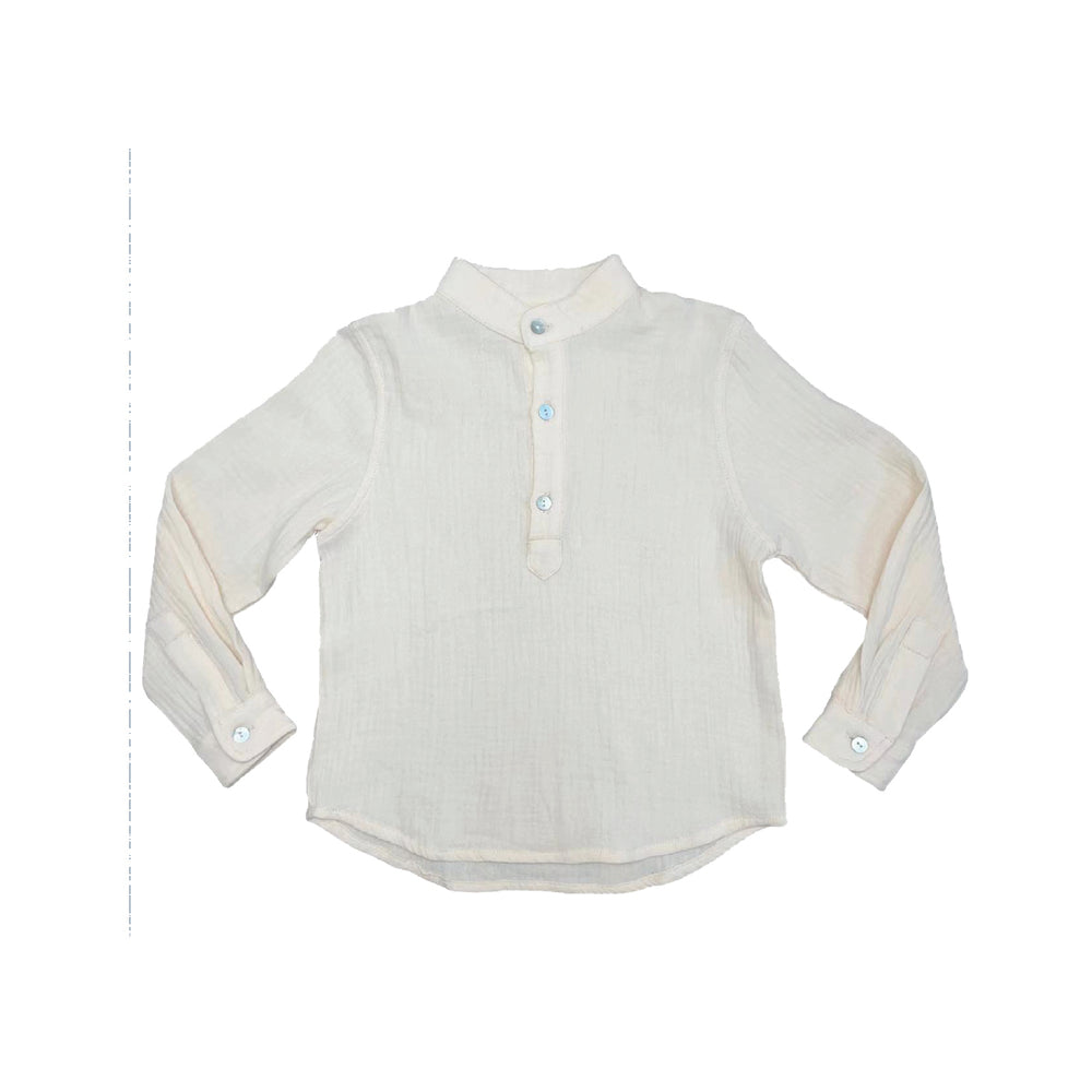 Maniere Gauze Long Sleeve Shirt - Ivory