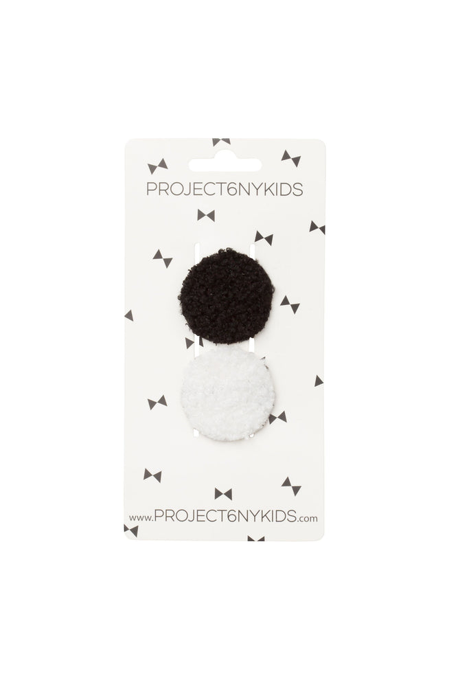 Project 6 Olly Rounds Set of Two Clips - Black/White