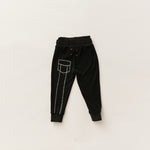 Hey Kid Black Terry Embroidered Pants