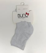 Blinq Ribbed Glitter Ankle Sock - Silver