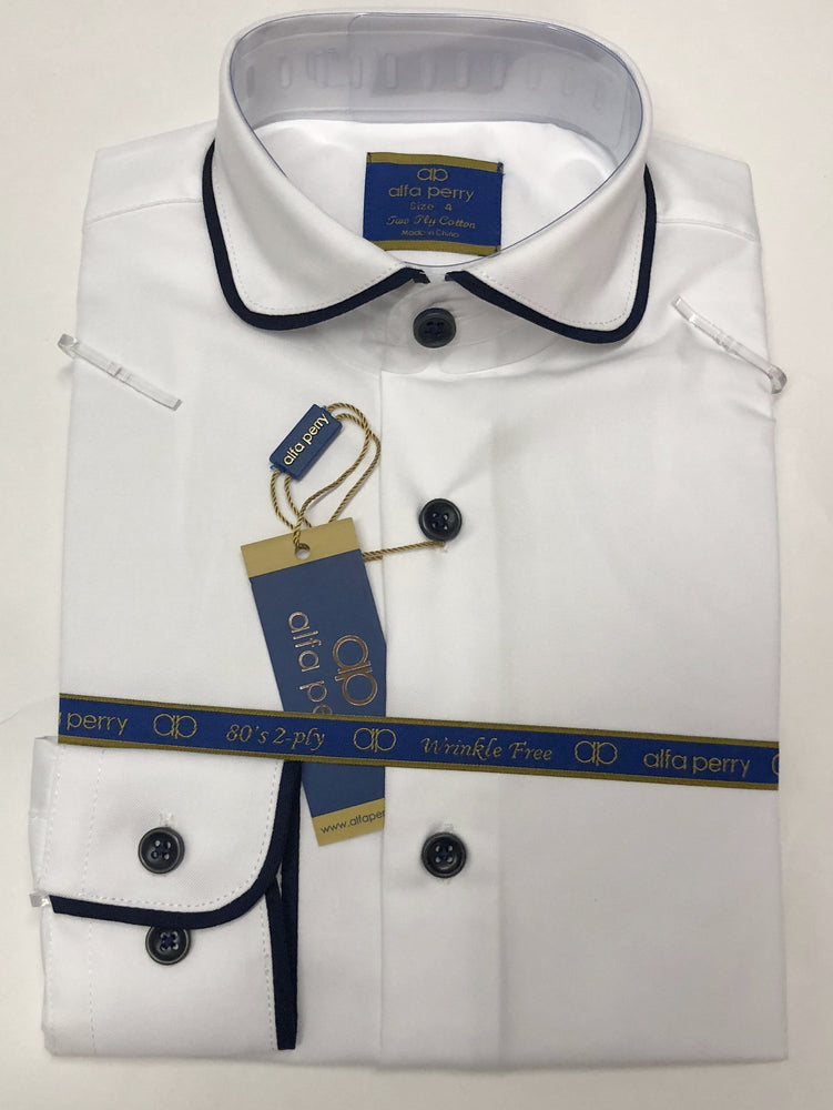 alfa perry dress shirts Alfa Perry Boys Solid White Short Sleeve Dress Shirt