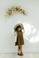 Analogie by Lil Legs Gauze Three Quarter Sleeve Dress - Caramel