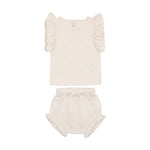 Analogie by Lil Legs Knit Pointelle Set - Cream