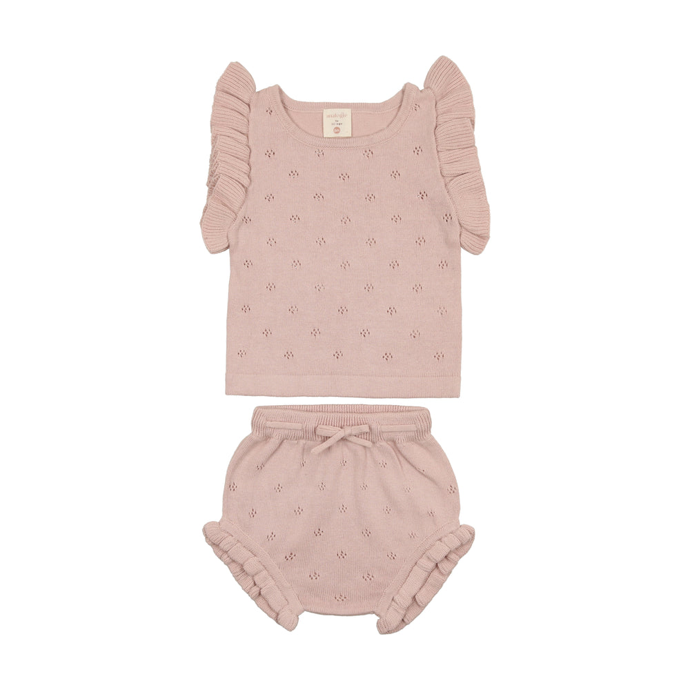 Analogie by Lil Legs Knit Pointelle Set - Pink