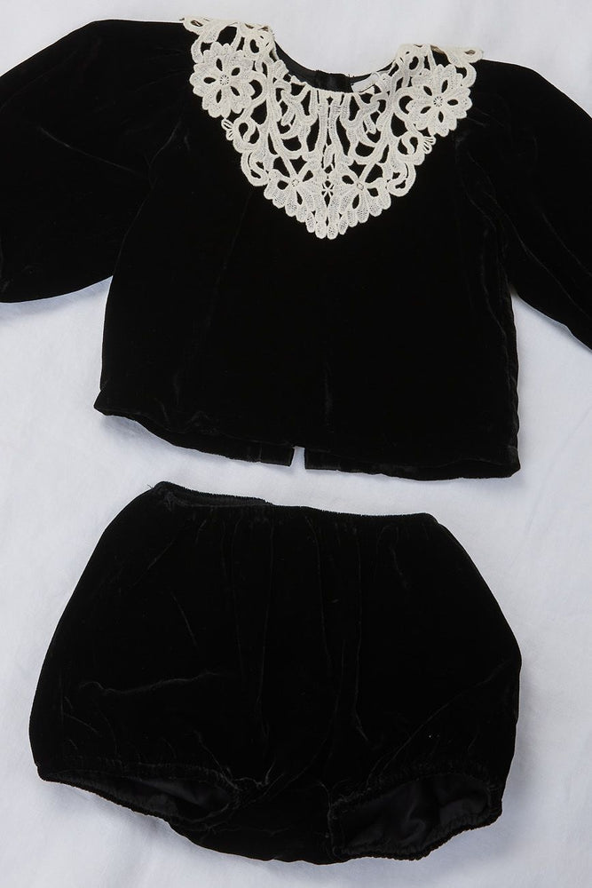 Petite Amalie Bebe Peta Blouse and Bloomer Set - Black