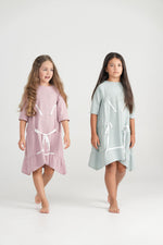 Teela Solid Gathered Tiered Tie Dress - Dusty Rose