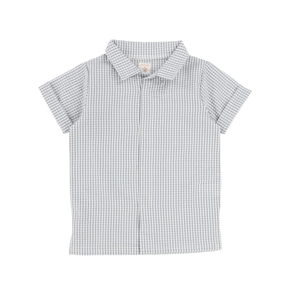 Analogie by Lil Legs Gingham Button Down Shirt - Sapphire