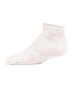 Memoi Botanic Sheer Ankle Socks - White