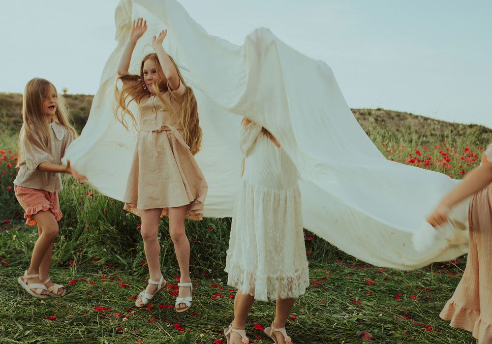 Popelin Embroidered Cape Dress