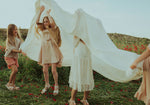 Popelin Embroidered Cape Dress