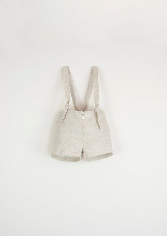 Popelin Dungarees with Removeable Straps - Beige