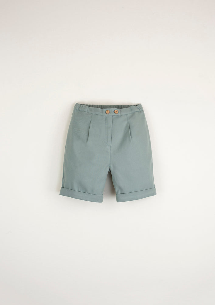 Popelin Shorts with Darts - Blue
