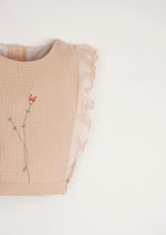 Popelin Organic Embroidered Top with Culotte Set