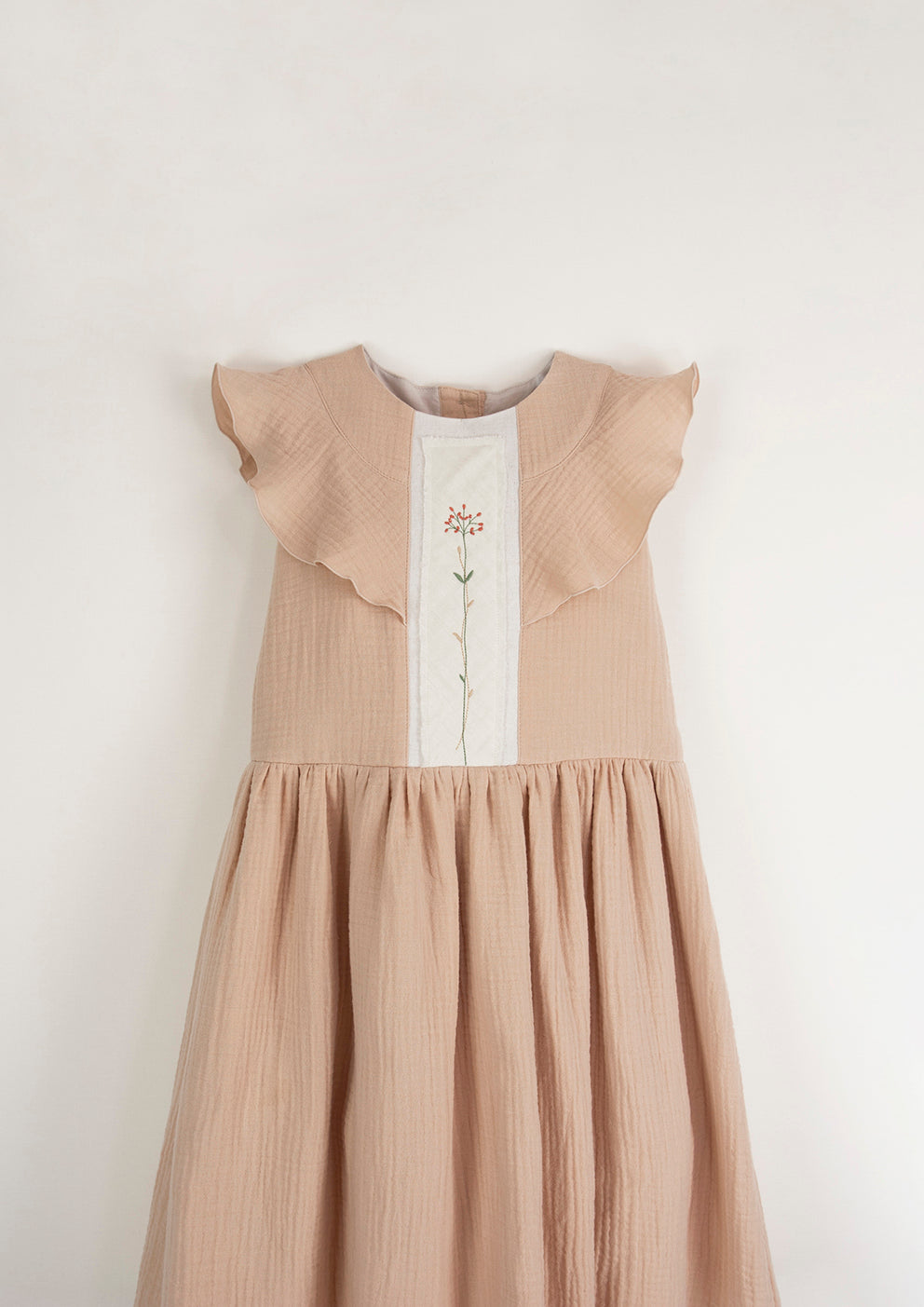 Popelin Organic Dress with Yoke and Frill 5 Popelin Organic Dress with Yoke and Frill 5