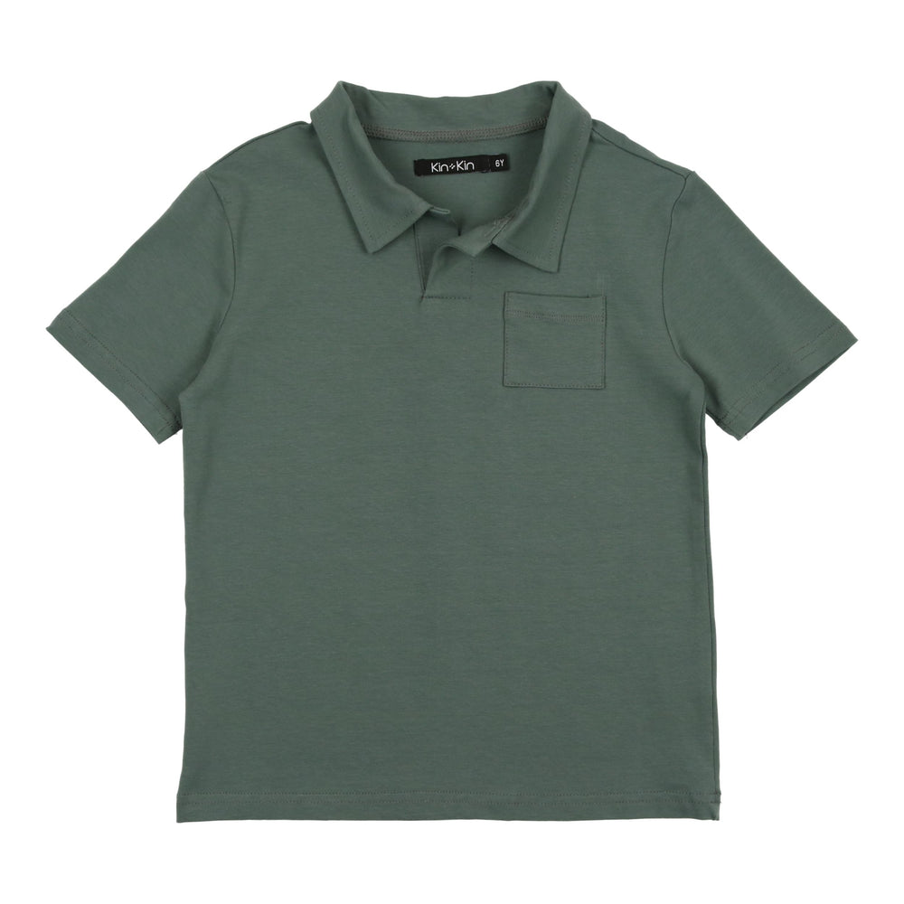 Kin + Kin Track Boys Polo - Sage