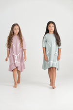 Teela Solid Gathered Tiered Tie Dress - Dusty Rose