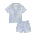 Teela Boys Suit - Blue Gingham
