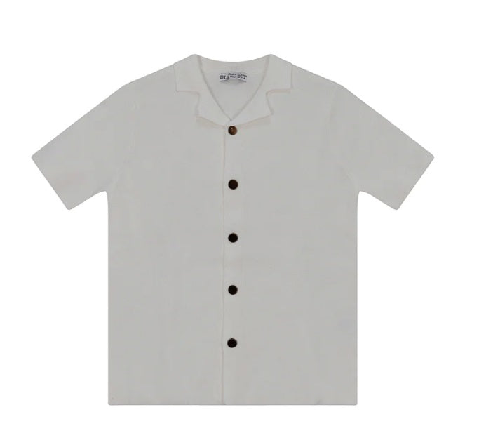 white cuban collar shirt