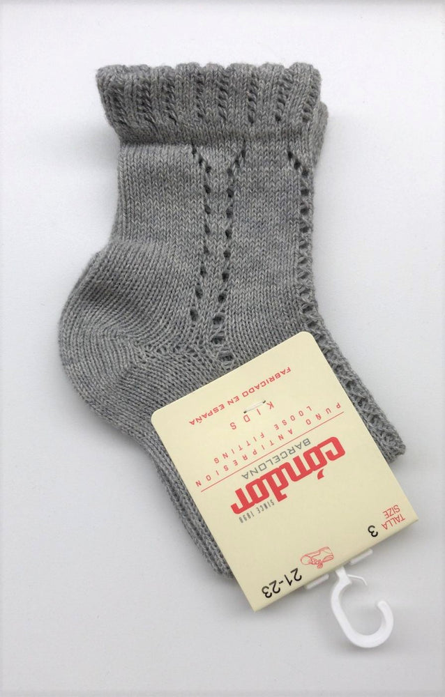 Condor Crochet Ankle Sock - Grey
