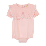 Teela Baby Collar Romper - Pink Gingham