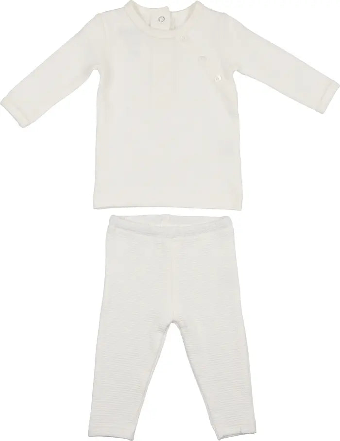 Maniere Quilted Waffle Two Piece Set - Ivory