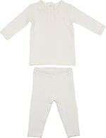 Maniere Quilted Waffle Two Piece Set - Ivory
