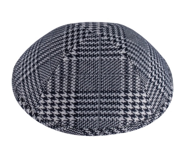 iKippah Navy and White Houndstooth Plaid