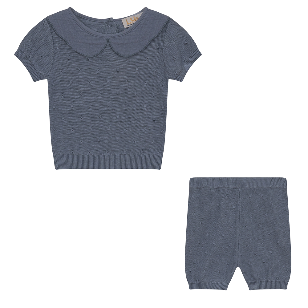 Lux Knit Set - Blue Grey