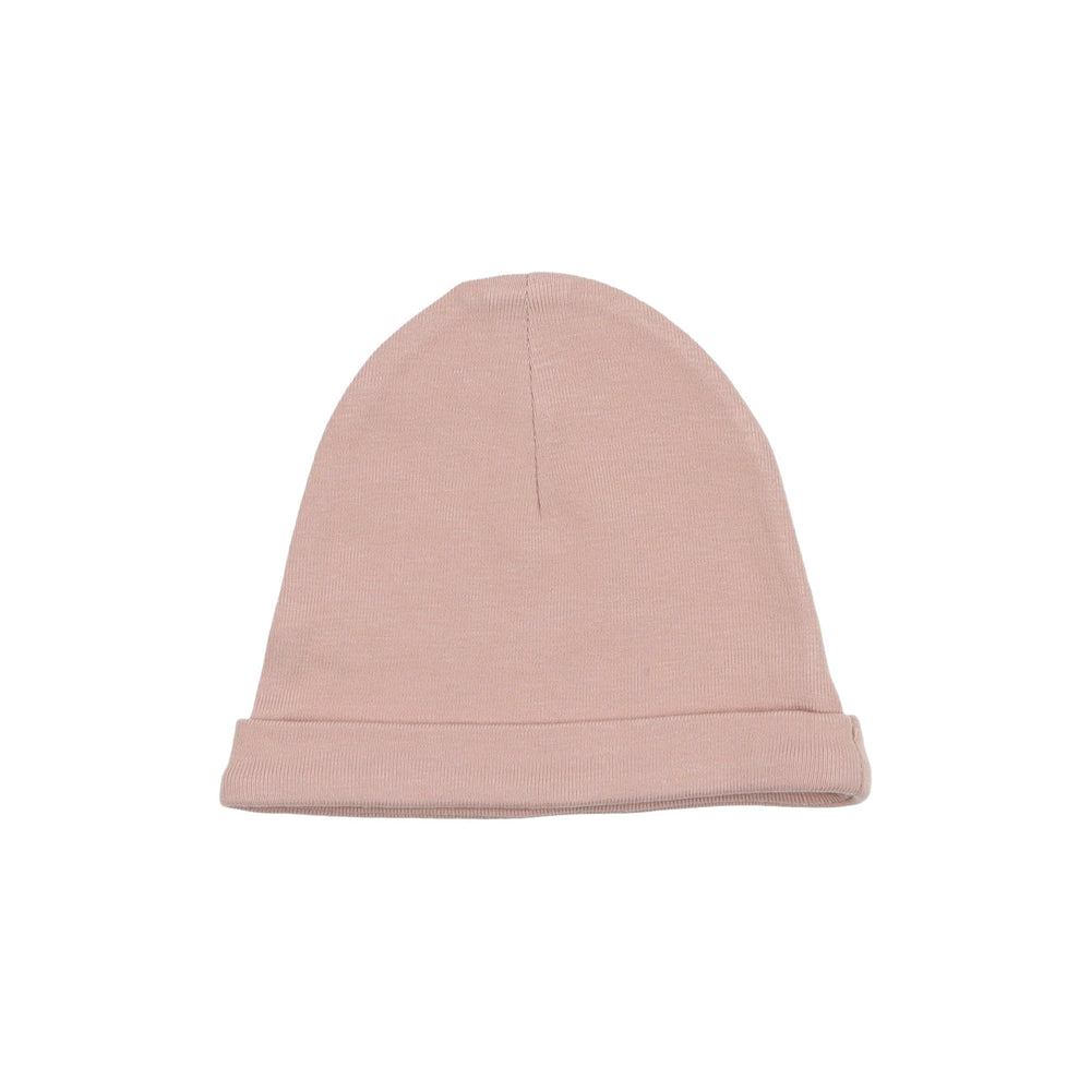 Lilette Velour Ribbed Logo Footie with Beanie - Light Blush