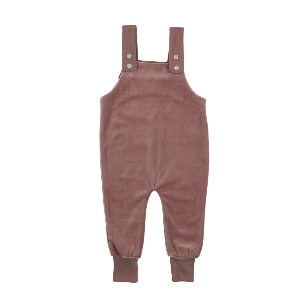 Lil Legs Velour Overalls - Berry