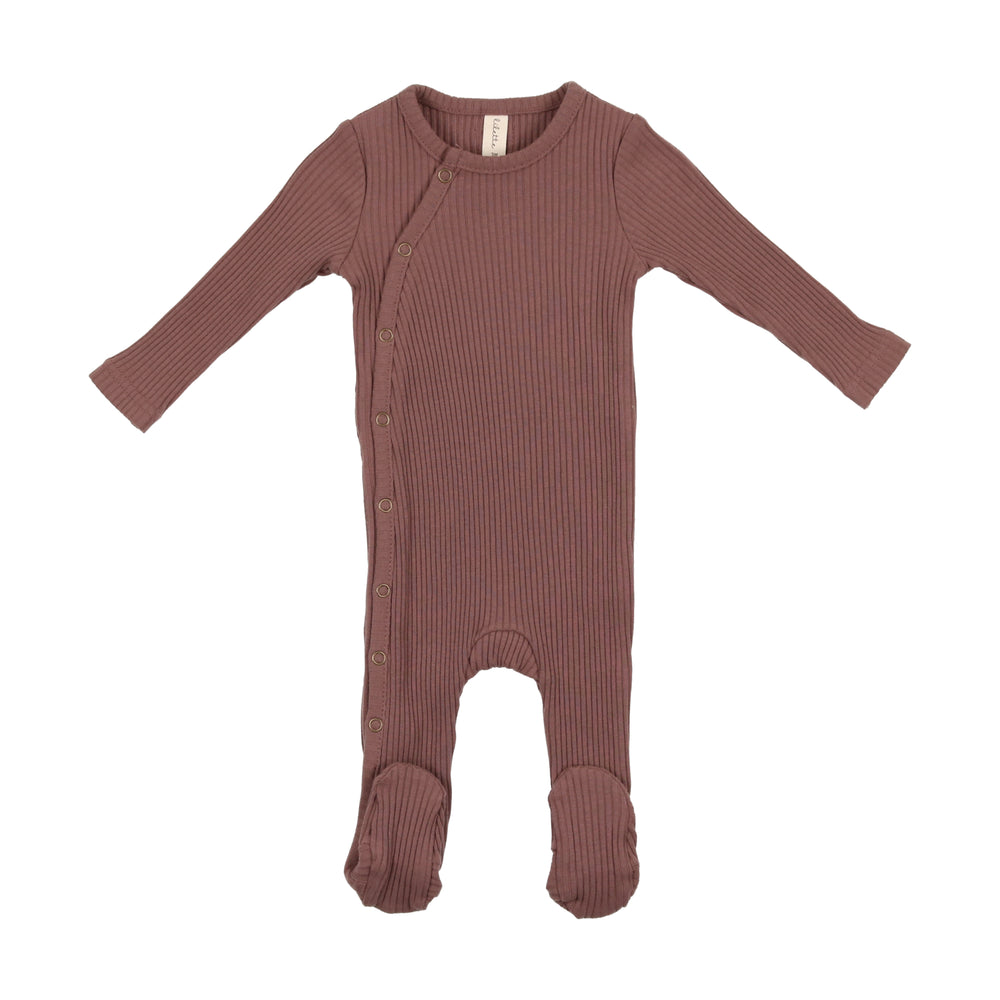 Lilette Ribbed Footie with Beanie - Mulberry