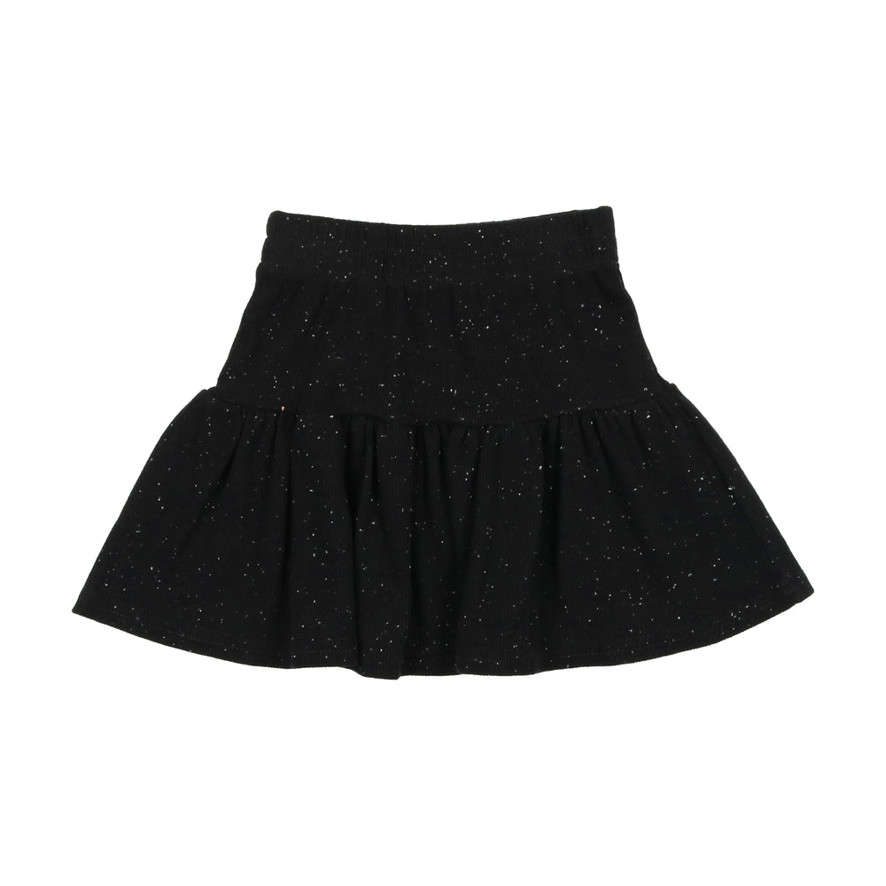 Lil Legs Fashion Ribbed Skirt - Black Speckle