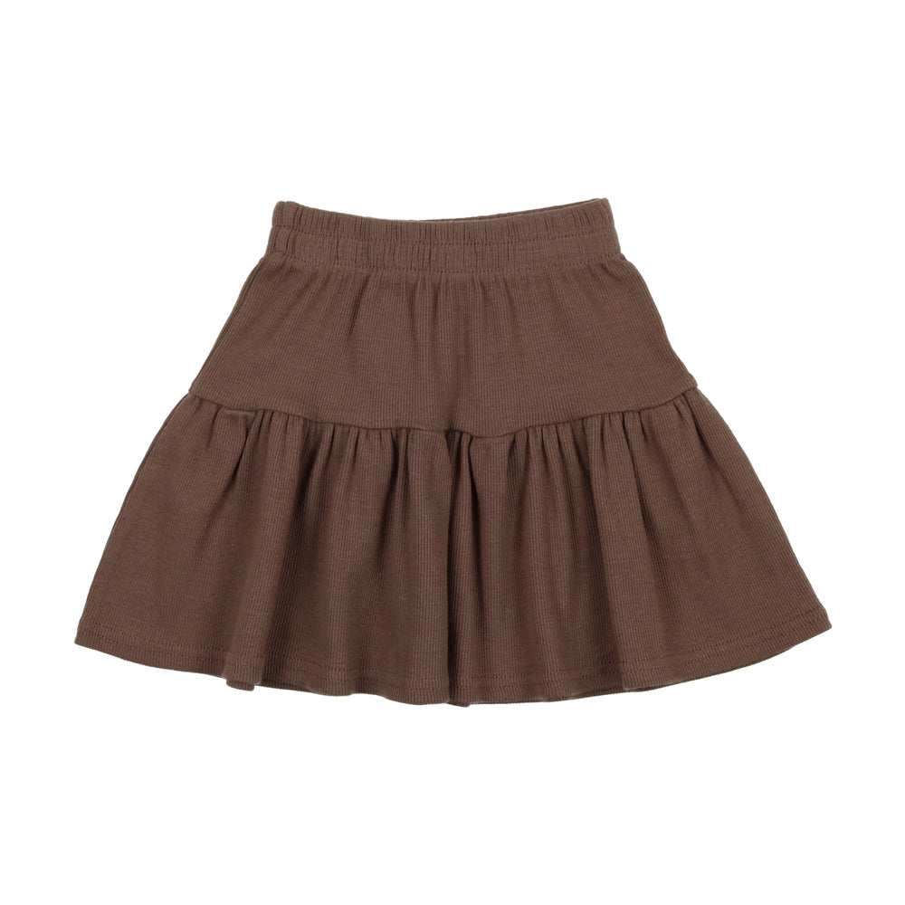 Lil Legs Fashion Ribbed Skirt - Taupe