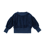 Lil Legs Velour Puff Sleeve Sweatshirt - Mid Blue