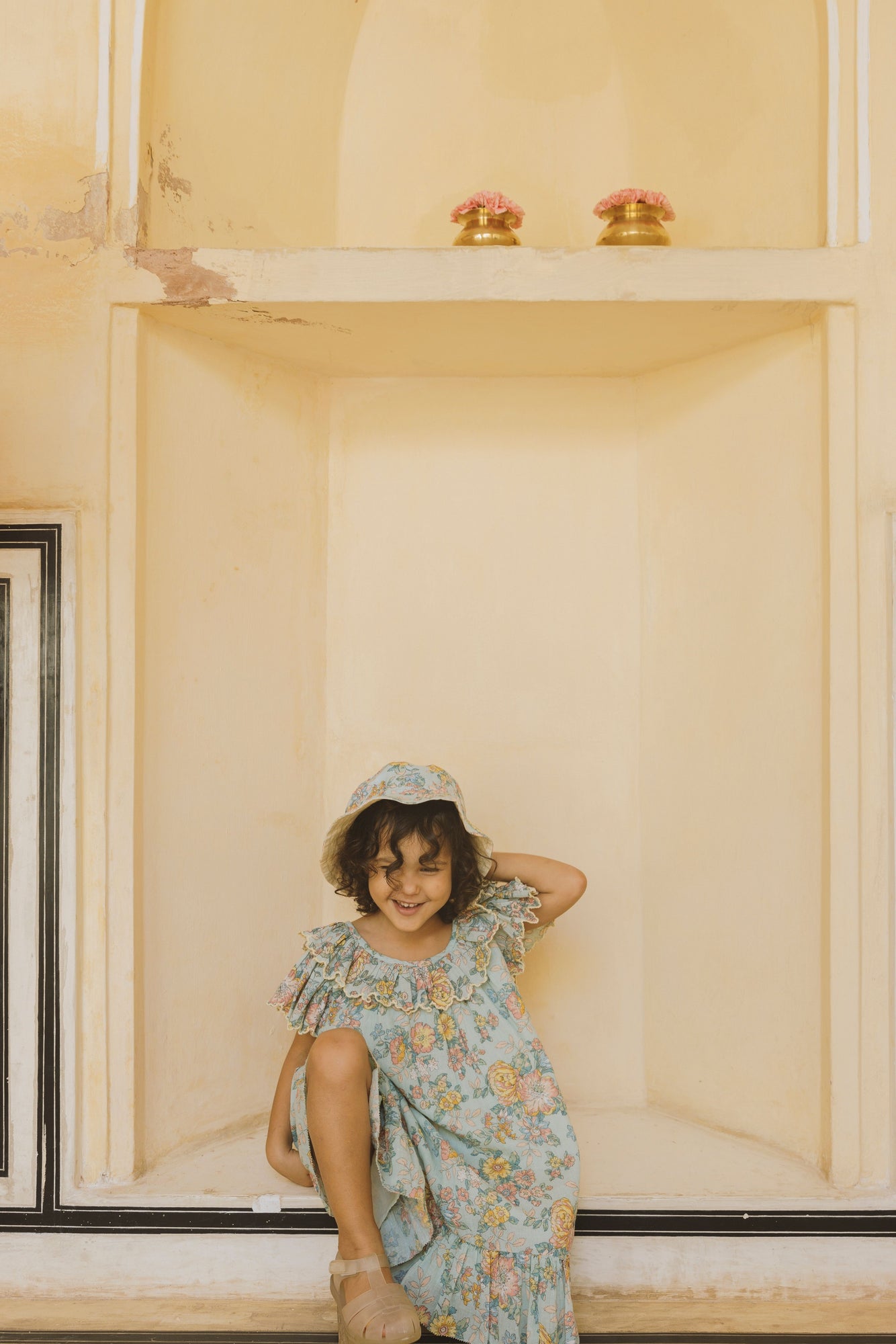 Nour Printed Cotton Dress in Multicoloured - Louise Misha