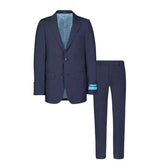 T.O Collection Slim Suit - Textured Blue