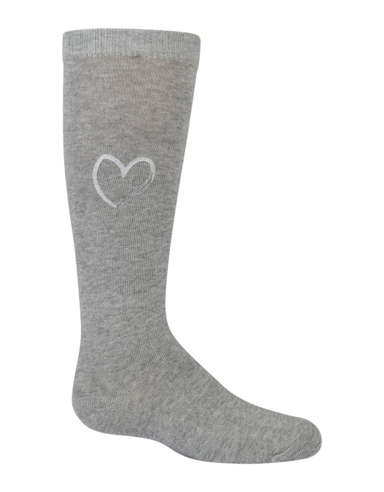 Zubii Painted Heart Knee Sock - Grey