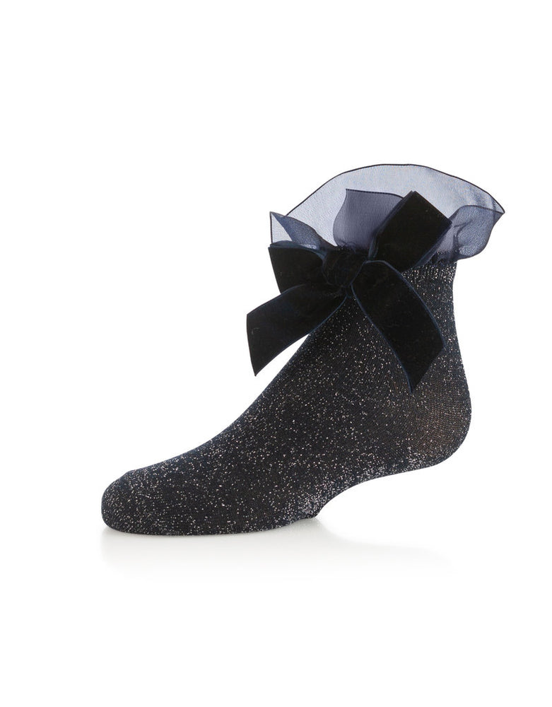 Zubii Tulle and Bow Ankle Sock - Navy